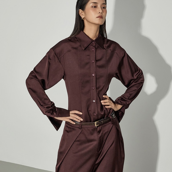 S830 サテン シャツ