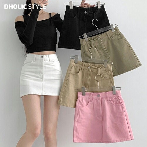 2TYPEパンツ裏地タイトミニスカート・p652541