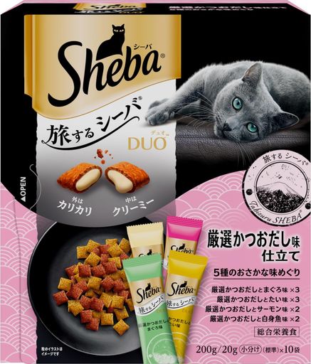 シーバ デュオ キャットフード 旅するシーバ 厳選かつおだし味仕立て 5種のおさかな味めぐり 成猫用 200g×12個(ケース買い)