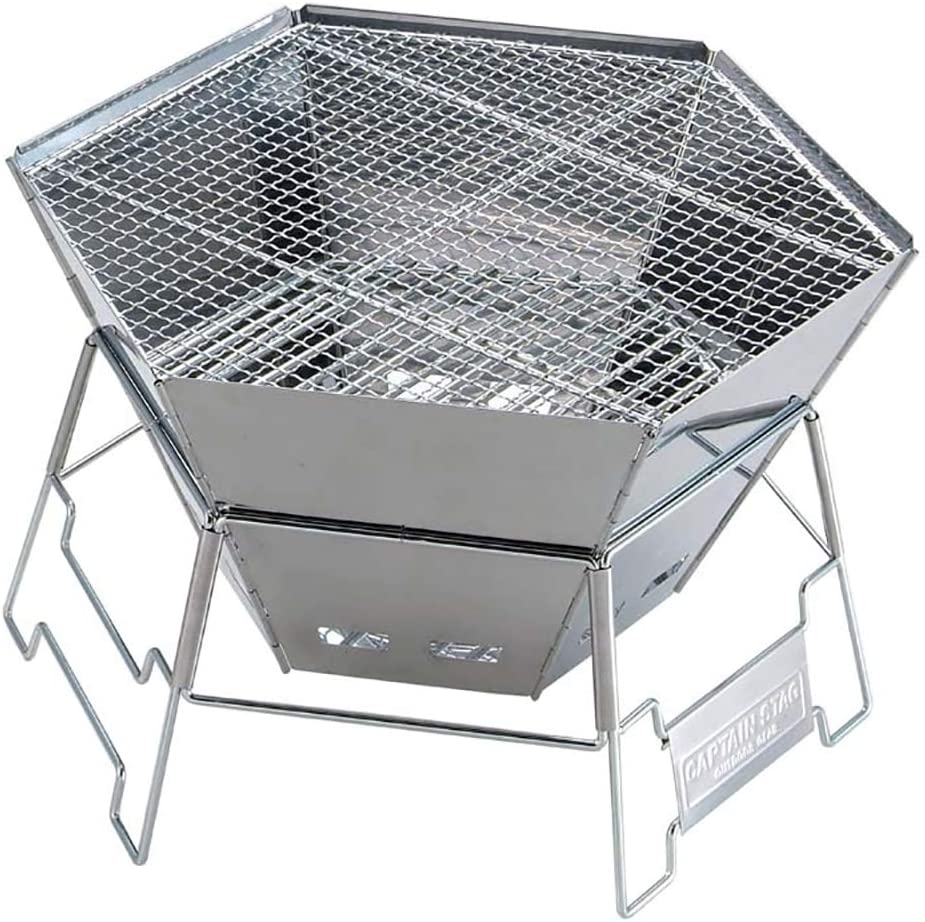 バーベキューコンロ 焚火台 ダッチオーブン 1台3役 ヘキサステンレス ファイア グリル バッグ付 M-6500バーべキュー・クッキング用品