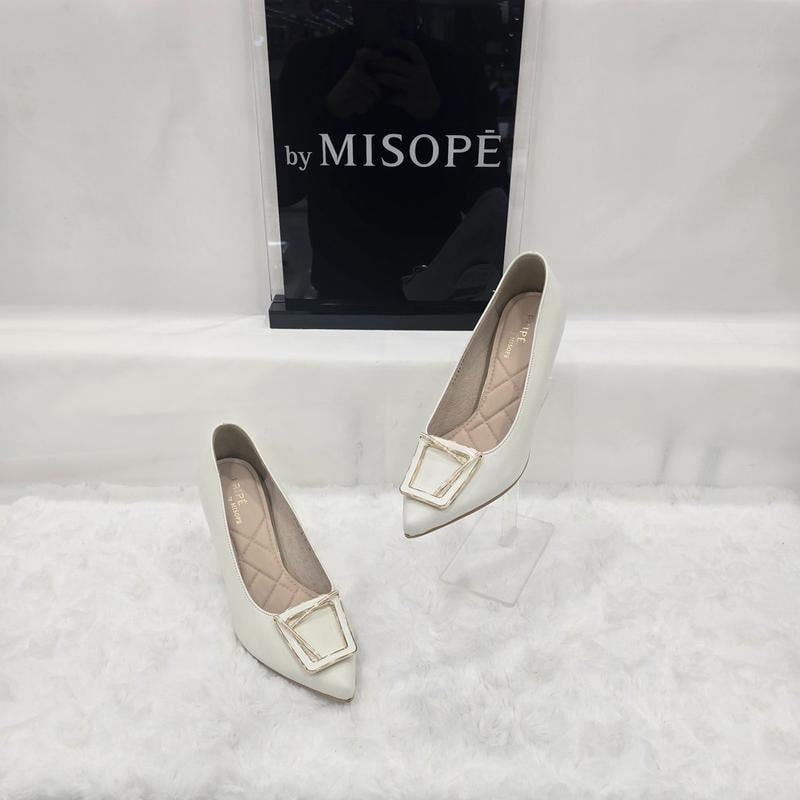 By 女性モダンポイントバックルヒール 112HT411DS006 IVORY 1 JJ