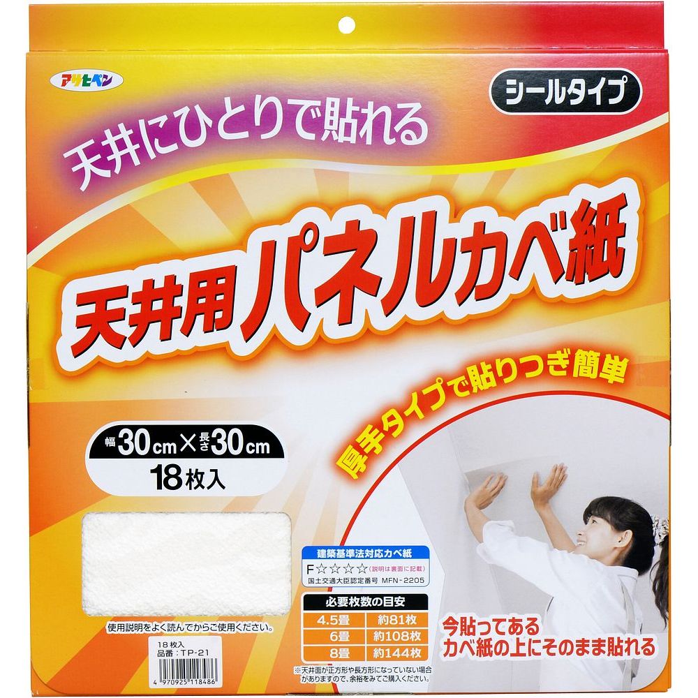 （まとめ買い）厚手タイプ天井用パネルカベ紙 壁紙 TP-21 30x30cm 18枚入り [x3]