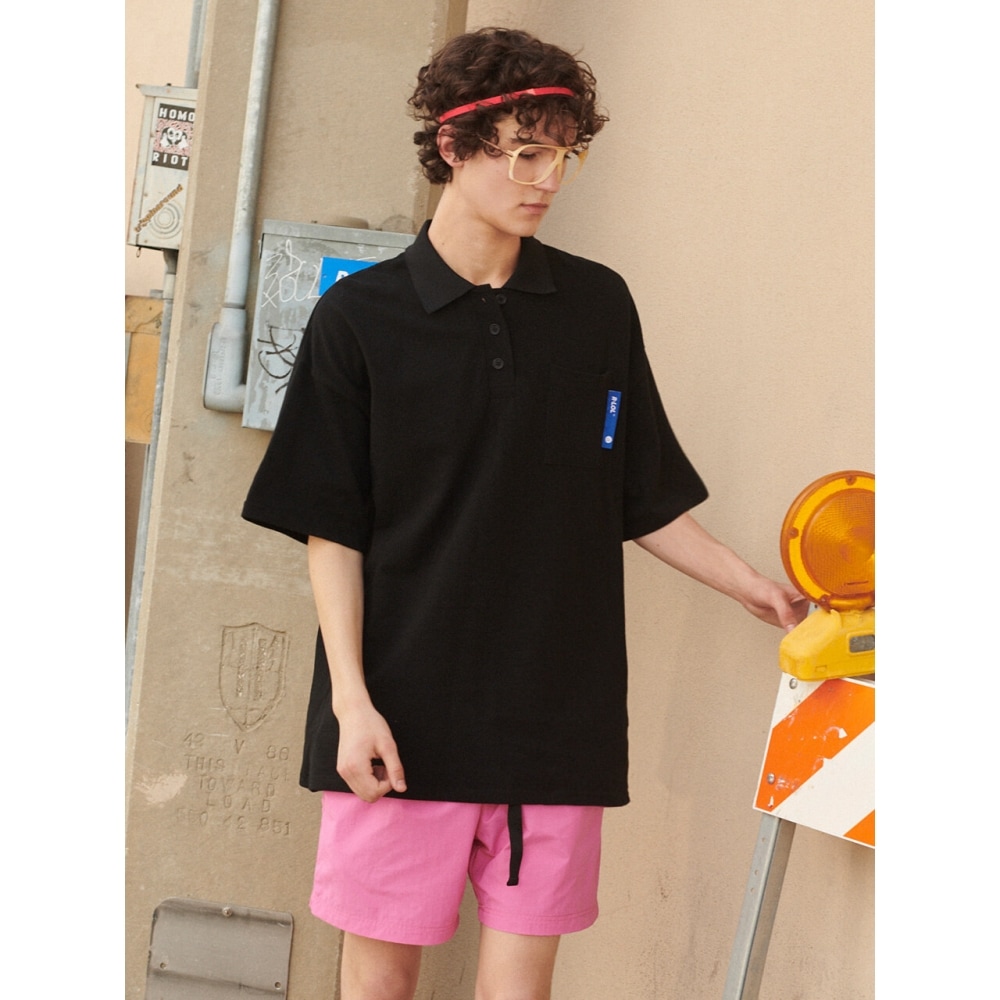 ロラローラ (TS 19307) R: 笑カラー T シャツブラック