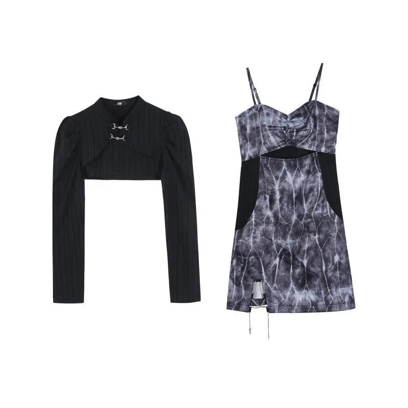 ワンピース チャイナドレスワンピースの子供を改良服新型ブラウス吊りスカート2枚セット