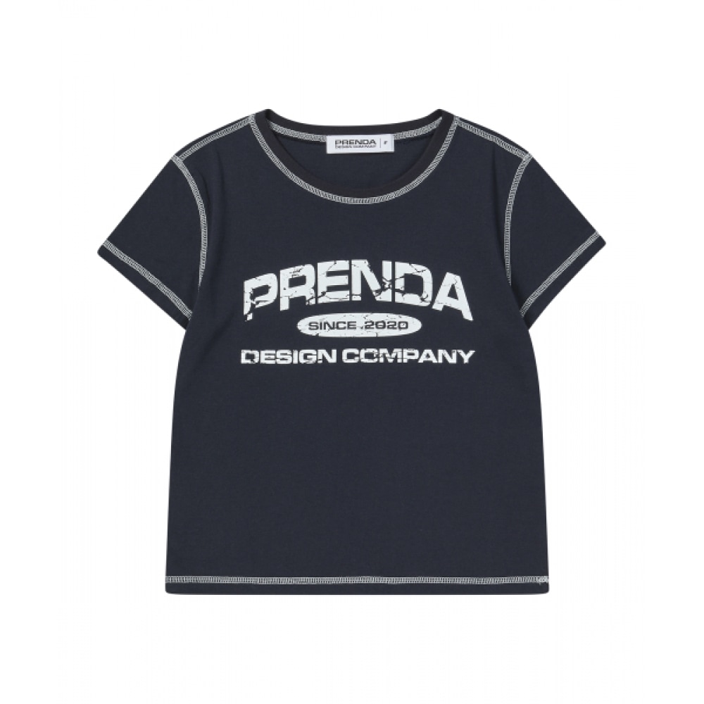 PRENDA カラーステッチライン T シャツネイビー