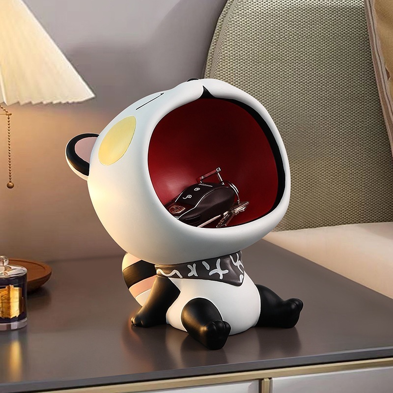 漫画かわいい大きな口デスクトップ装飾品玄関鍵収納リビングルームホームデコレーション新居への引っ越しギフト