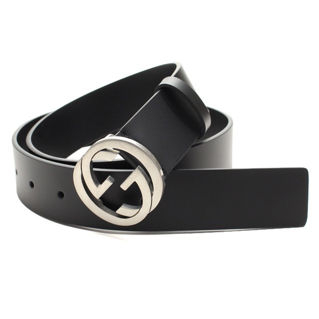 368186-BGH0N-1000-90 ユニセックス ベルト セレリアカーフレザー ブラック/シルバー /取寄品