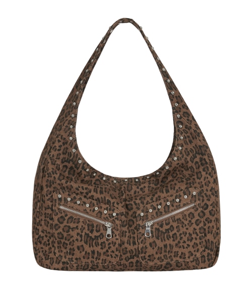 【ILLIGO】 LEOPARD STUD SHOULDER BAG BROWNLeopard Stud Shoulder Bag Brown ショルダーバッグ 正規品