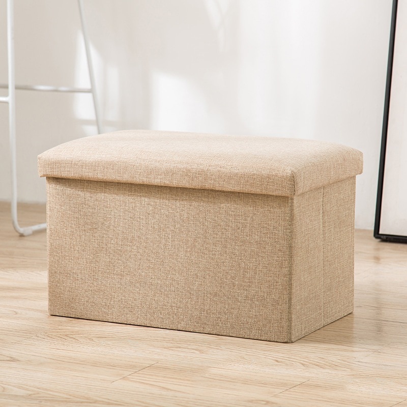 11 綿とリネンのストレージスツールソファスツールファブリック折りたたみ可能な多機能ストレージボックスストレージスツールストレージスツール