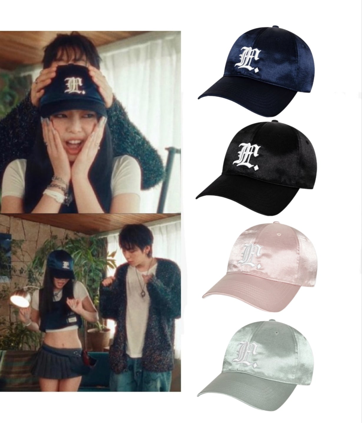 BLACKPINK ジェニー 着用 GOTHIC SATIN 6PANEL CAP 4色