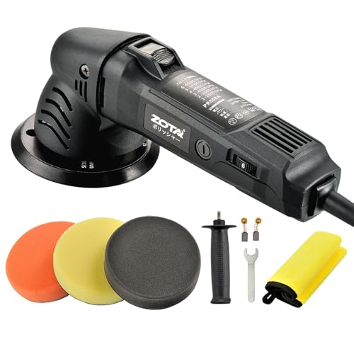 ZOTA ポリッシャー 車125mm裏板電動ポリッシャー【PSE認証済】100V六段変速 ダブルアクションポリッシャー 540W カーポリッシャー 小型 ランダム軌道車 研磨 車磨き 金属製品の