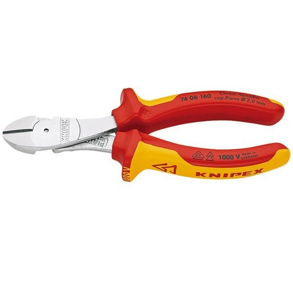 KNIPEX クニペックス 1000V絶縁強力斜ニッパー 全長160mm 7406-160