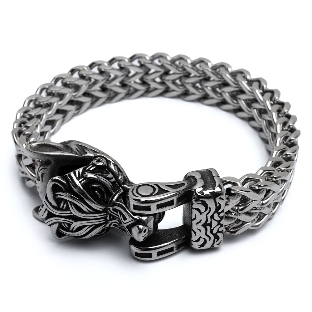 ステンレス 狼ブレスレット ケルト [b795]
