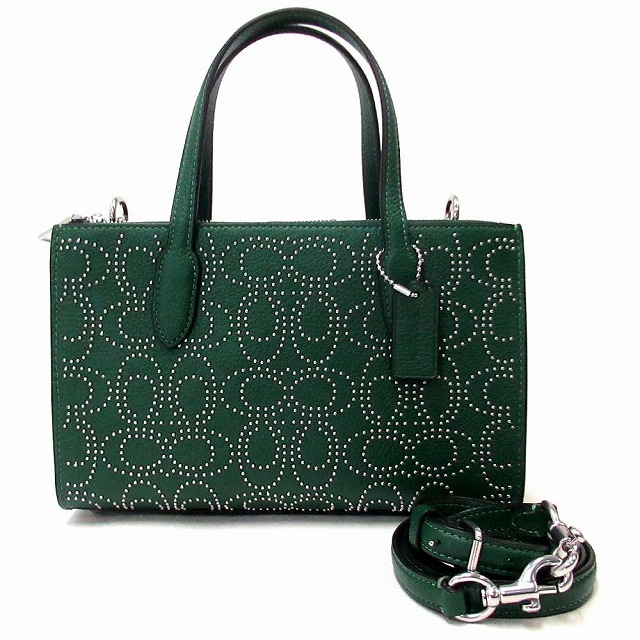 コーチ レザーバッグ COACH アウトレット シグネチャー リベット ニーナ スモール トート バッグ ショルダーバッグ CX266 SVDM9