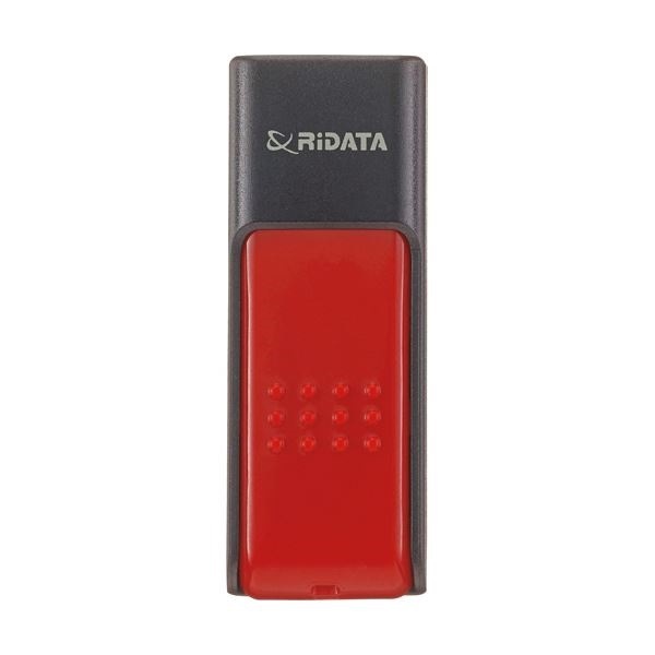 （まとめ）RiDATA ラベル付USBメモリー64GB ブラック/レッド RDA-ID50U064GBK/RD 1個2セット