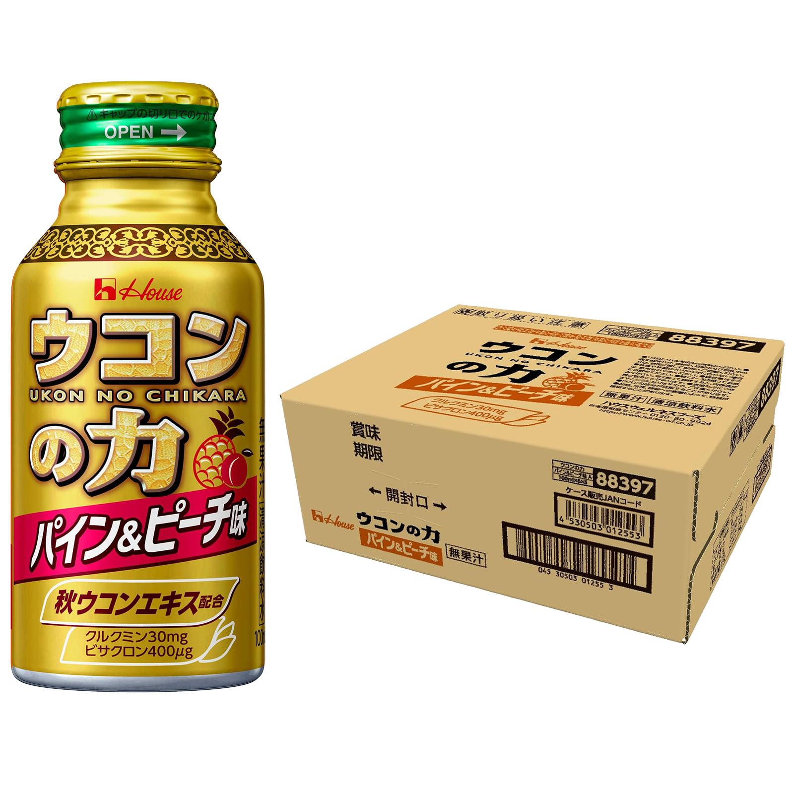 ウコンの力 パイン&ピーチ味 100ml×30本