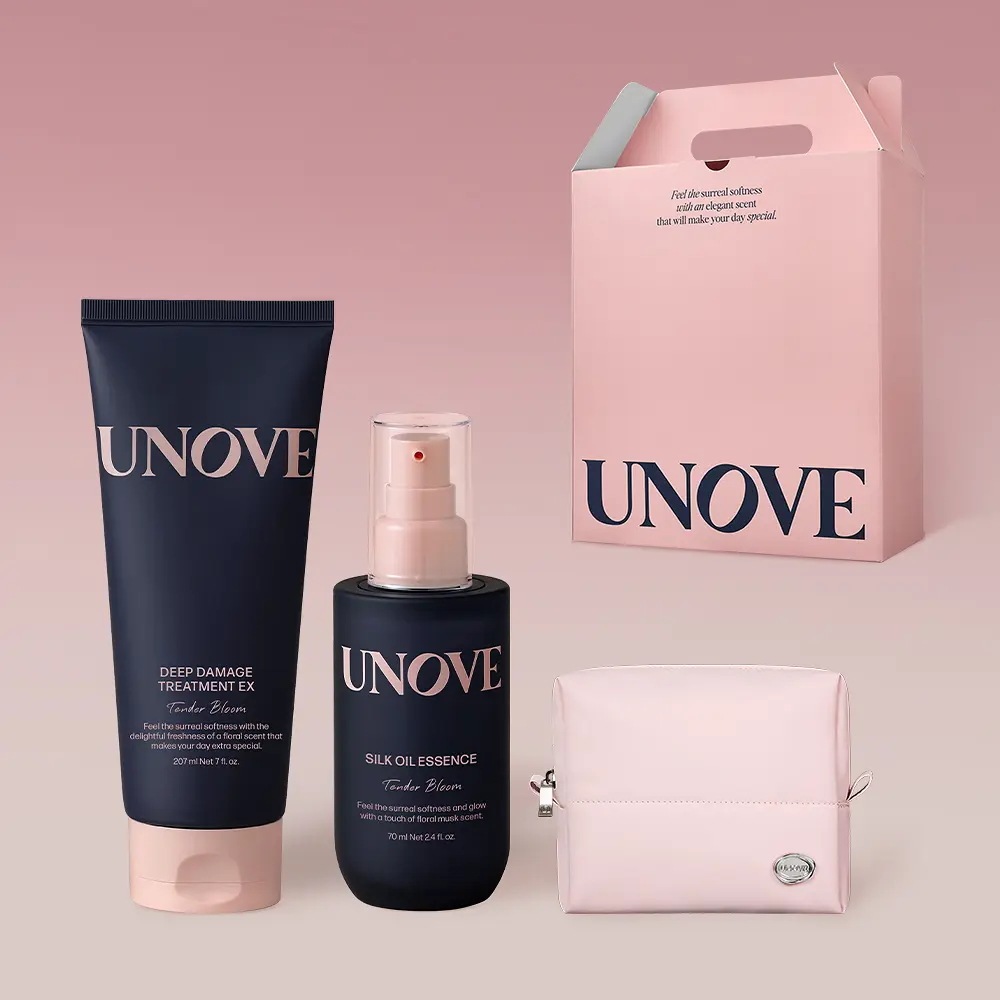 ディープ ダメージ トリートメント EX 207ml + シルク オイル エッセンス 70ml テンダーブルーム セット (+フラッフィーポーチ)