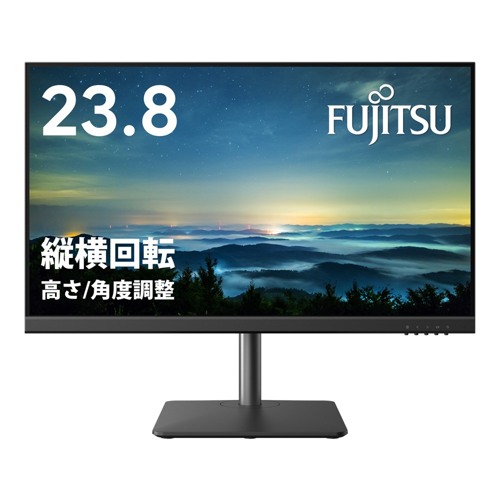 富士通FUJITSU 液晶ディスプレイ(23.8型/IPS/FullHD 1920×1080/75Hz/4ms/HDMI/D-Sub/VESA/5年保証)(ブラック) VTF24021BT