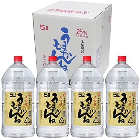 焼酎 麦焼酎 うまかもんね 25度 ペット 5L 4本 宮崎県 神楽酒造 送料無料