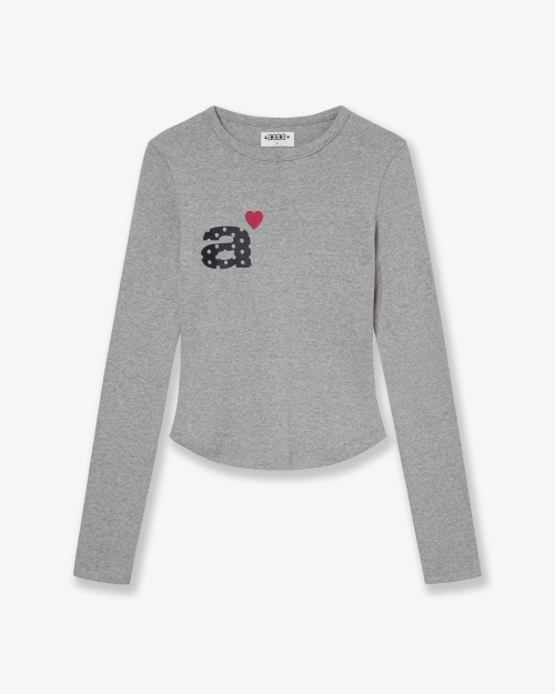 【AEAE】 DOT SMALL LETTER L/S [MELANGE GREY] 正規品