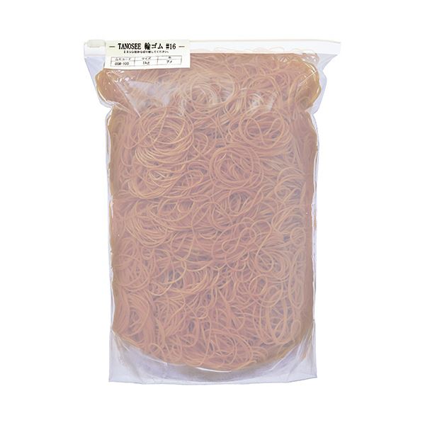 （まとめ）TANOSEE 輪ゴム #16 1kg1袋[x5セット]