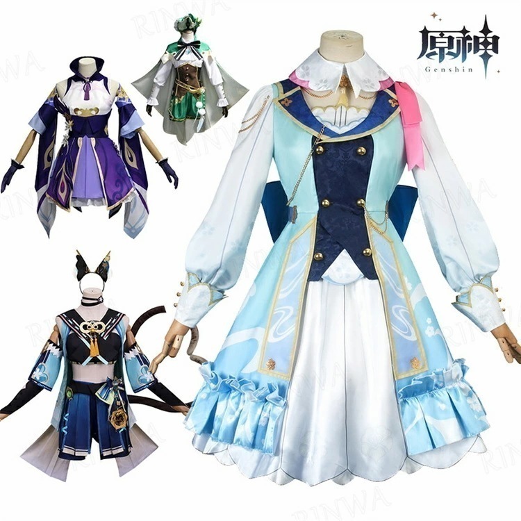 原神 げんしん ヒロイン コスプレ衣装 神里綾華 刻晴 ウェンティ 綺良々 ウイッグ付き 全身セット セットアップ コスチューム ハロウィン 衣装 クリスマス 制服 大人 子供 cosplay イベン