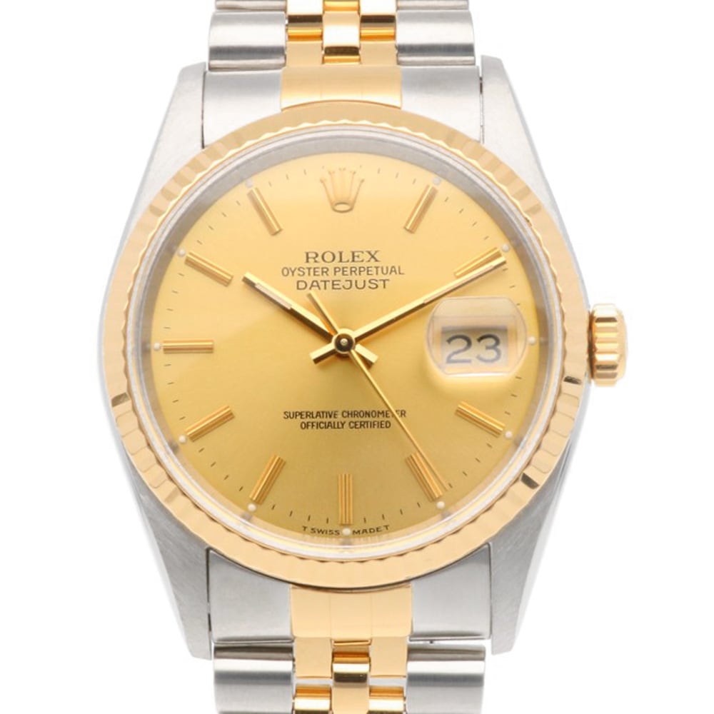 ロレックス デイトジャスト オイスターパーペチュアル 腕時計 ステンレススチール 16233 自動巻き 1年保証 ROLEX 中古
