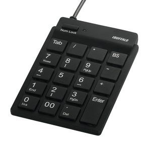 他サイト： BUFFALO　USBスリムテンキーボード Tabキー付き BSTK11シリーズ (ブラック)　BSTK11BKの商品画像