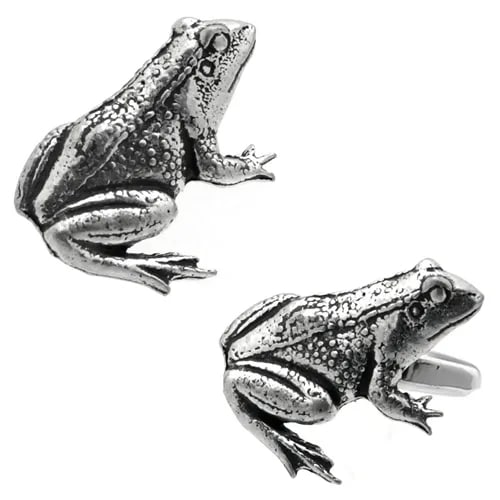 カフスボタン カフス シロメ製 カエル カフリンクス メンズアクセサリー