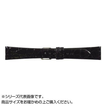 MIMOSA（ミモザ） 時計バンド 腹ワニD 19mm ブラック （美錠:銀） WD-A19