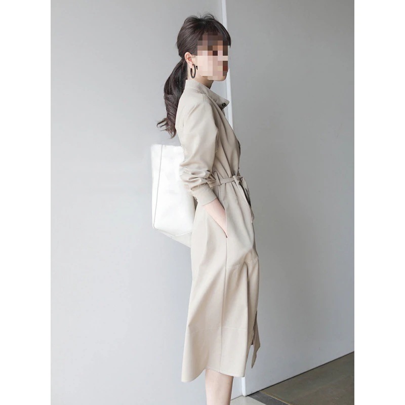 春秋スカートウエスト細め年齢軽減通勤シャツワンピース 人気2025ワンピースドレスシャツワンピ