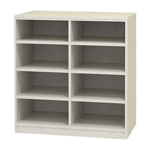 白井産業 【タナリオ オーダーメイド タイプ】 木製 本棚 ラック 高さ90 幅80 奥行44cm ホワイト オーク 棚板6枚(TNL-EM9080FTF2WH)