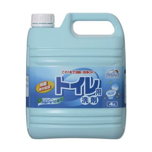 （まとめ）ミツエイ スマイルチョイス トイレ用洗剤業務用 4L 1本[x10セット]