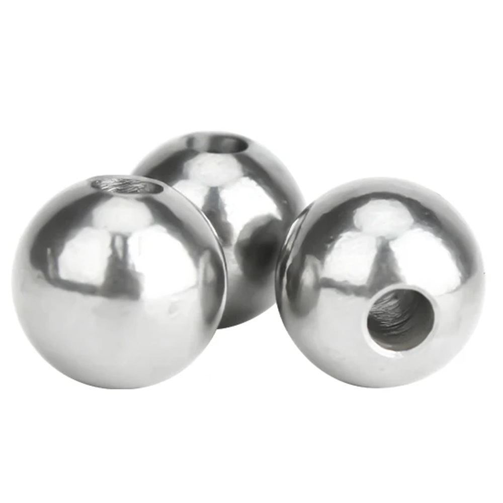 ステンレス穴あきビーズパーツ（大きさ：30mm 穴の大きさ：4mm）1個販売 銀色 シルバー 金具 部品 材料 リメイク カスタム 自作 製作 通す 飾り 球体 玉 ボール q0174xxxxxxxx