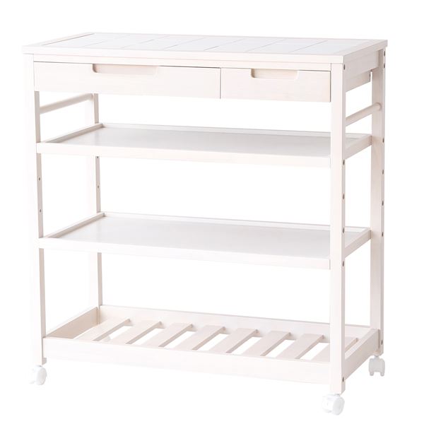 キッチンワゴン Kitchen Wagon（Wide） ホワイト [組立品]