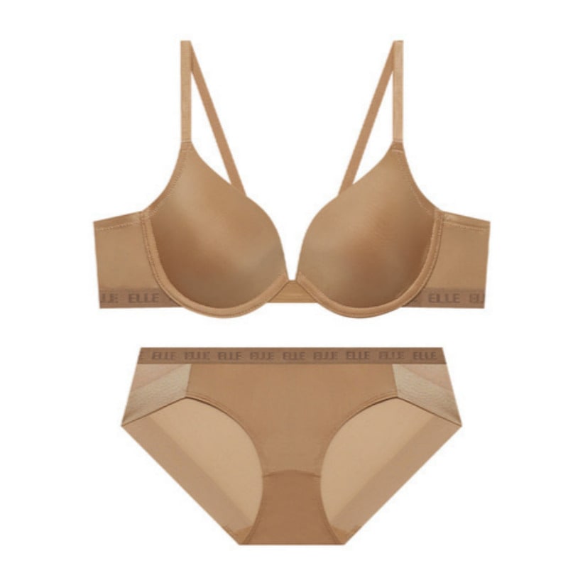 ブロック ロゴ ベーシック ブラパンティ セット - ディープスキン 80C 95