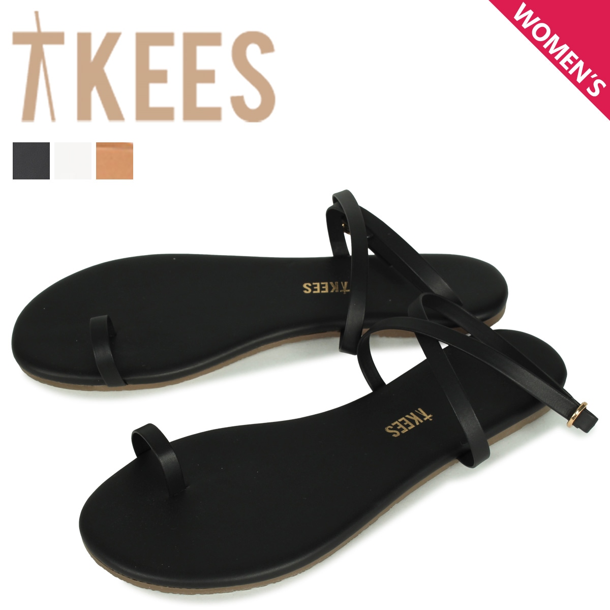 ビーチサンダル フィービー レディース ブラック ホワイト ベージュ 黒 白