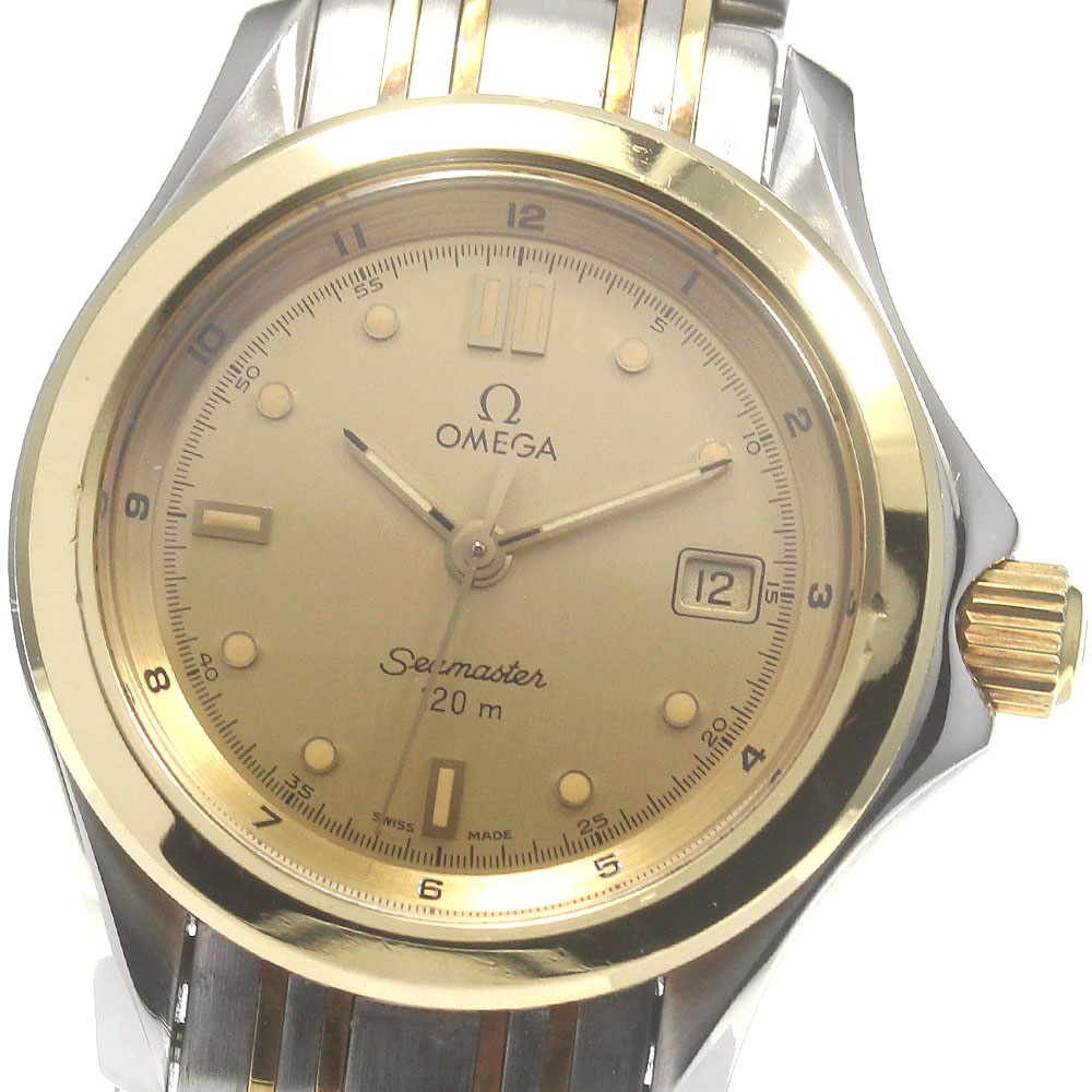 オメガ OMEGA 2371.10 シーマスター120 YGベゼル クォーツ レディース 保証書付き_834065【中古】