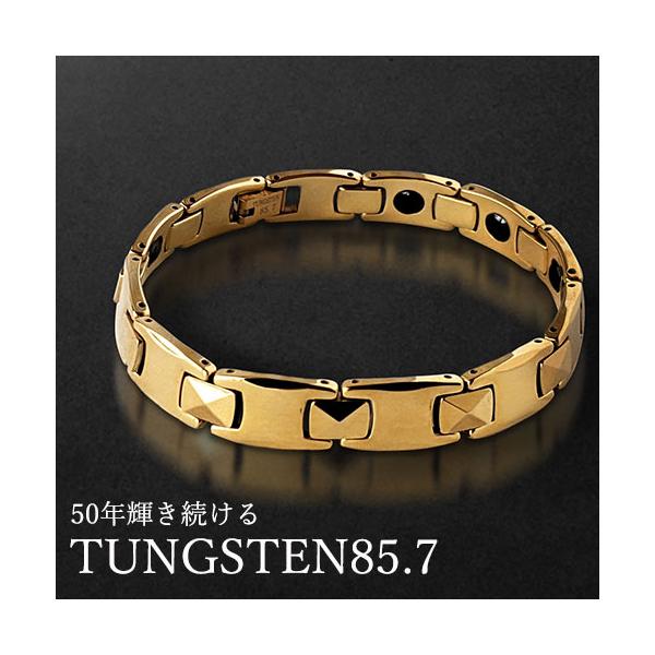 刻印入り タングステンブレスレット 10mmタイプ メンズ 男性 ゴールド 純金メッキ サイズ調整 ギフト プレゼント 贈り物 父の日 敬老の日