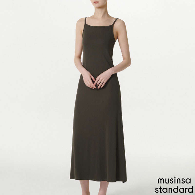 [무신사] ウーマンズソフトジャッジ ロングドレス ( DARK OLIVE )