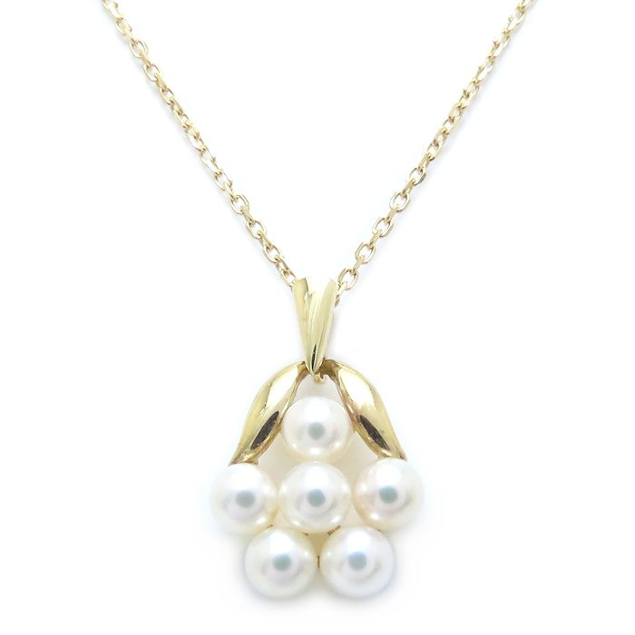 パール ネックレス 真珠 K18YG イエローゴールド/294054【中古】