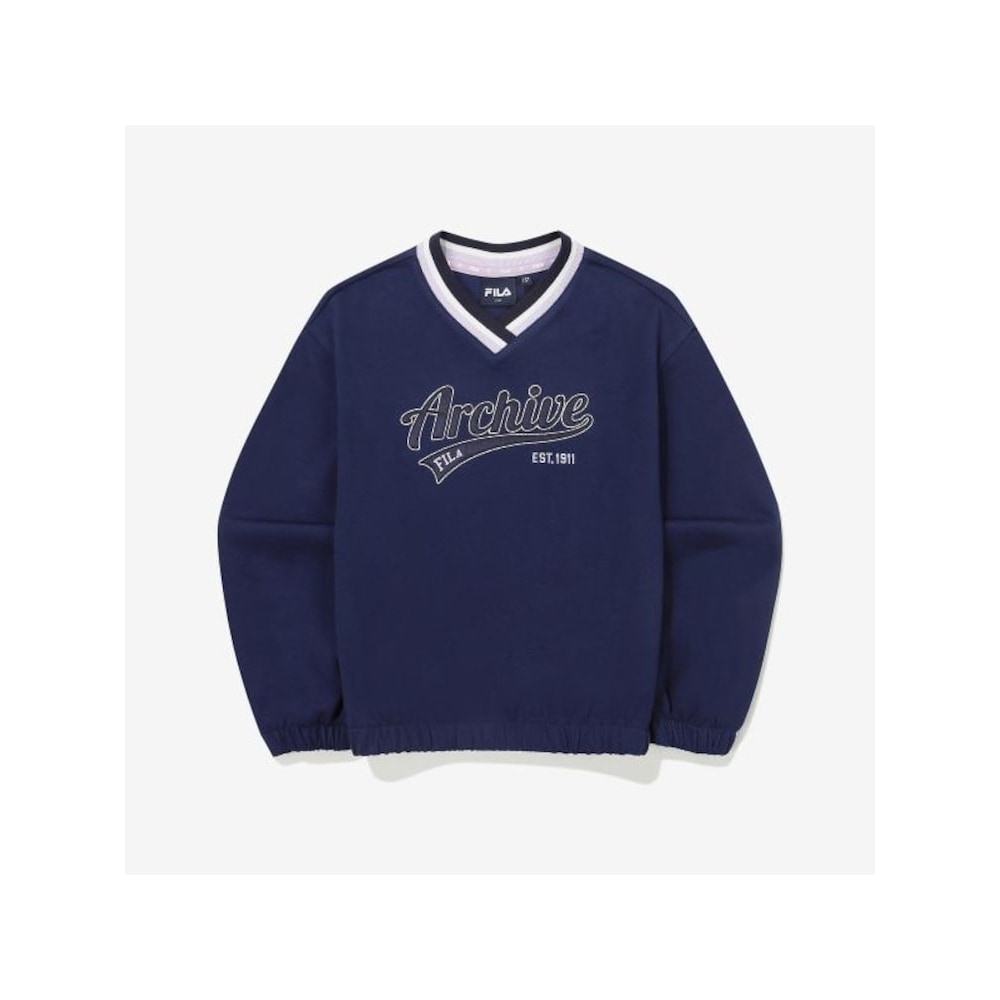 [FILA KIDS] Vネックトランスフォーメーションスウェットシャツ (FK2POG3402F_NAY) Q0ZFK2POG3402FNAY