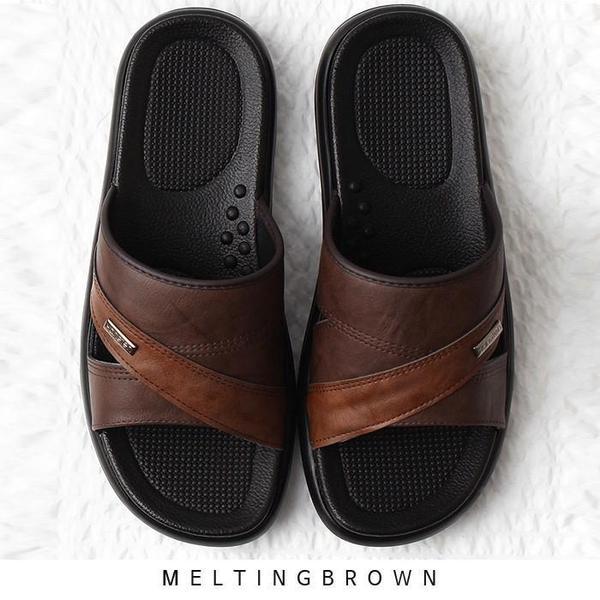 男性用高級スリッパ 男性用オフィススリッパ 革スリッパ JS19