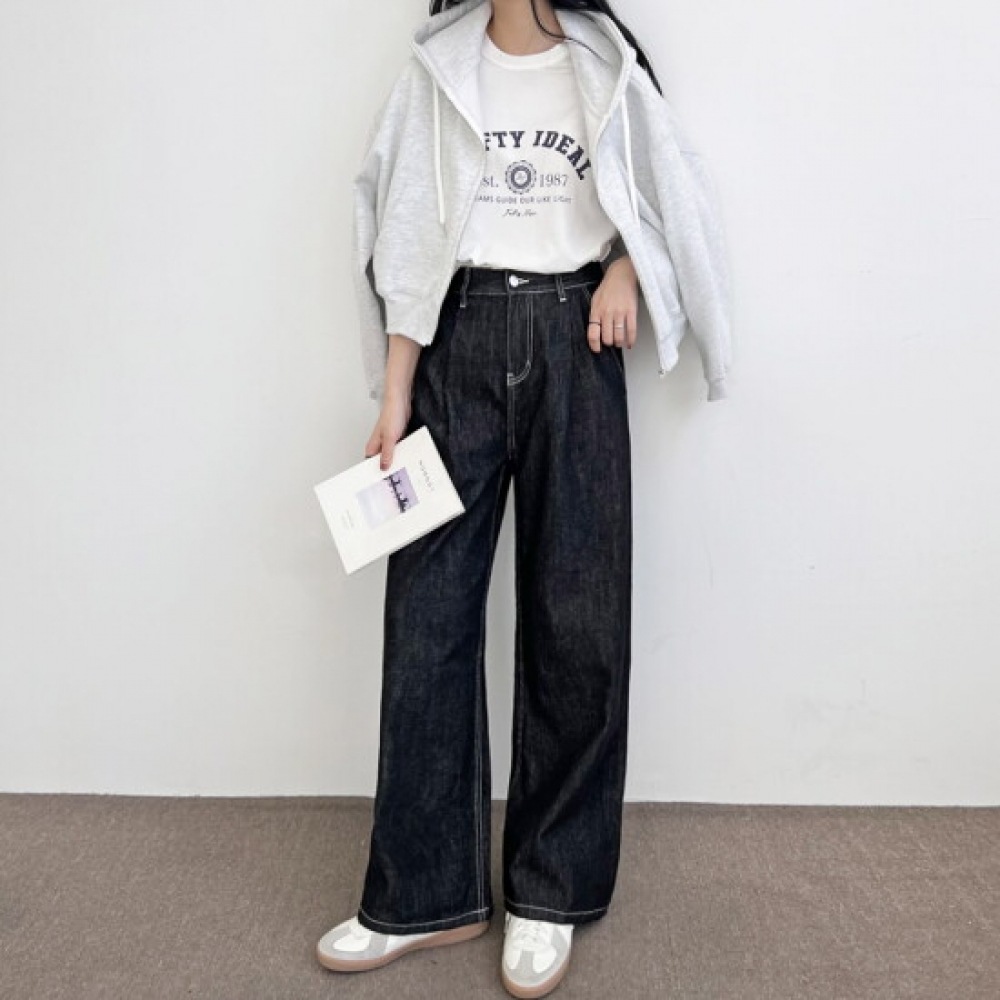 ショップアン レディース ワイド デニムパンツ 生地 インディゴ WDM-WPT-JMM2069W