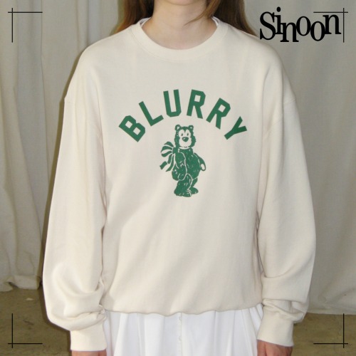 SINOON トレーナー BLURRY BEAR SWEATSHIRT (IVORY)