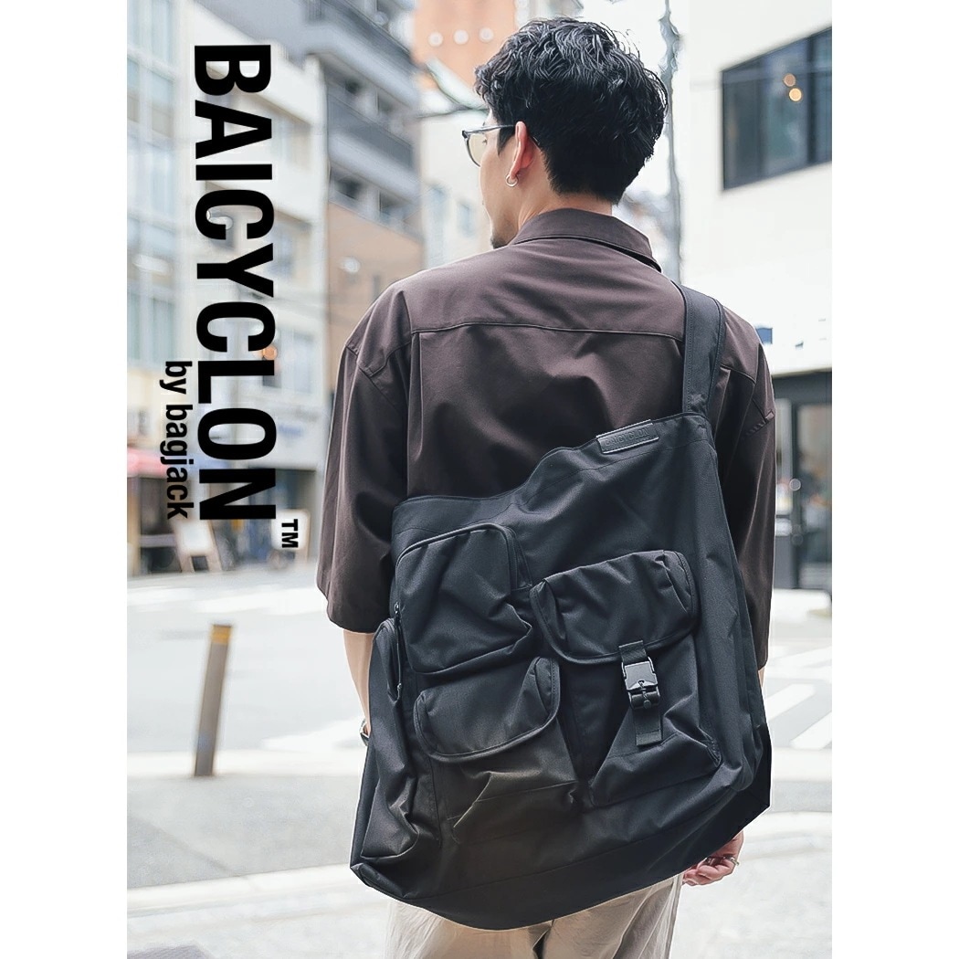 BAICYCLON バイシクロン ラージ トート バッグ MULTI POKETS TOTE LARGE BLACK ( ブラック 黒 メンズ レディース かばん 国内正規品 ショルダー BCL-67