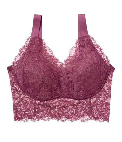 [ピーチ・ジョン] ナイトブラ ノンワイヤーブラ【昼夜兼用 寝た姿勢のバストをサポート ふっくら谷間メイク 総レース】ぷるふわナイトブラフルレース ローズピンク BC70