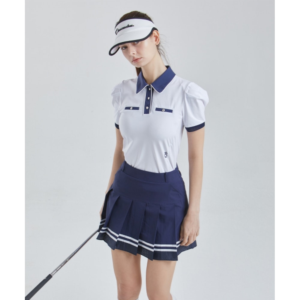 チュチュチュエアーパンチングプリーツスカート (ネイビー) CBFSS-SK002W