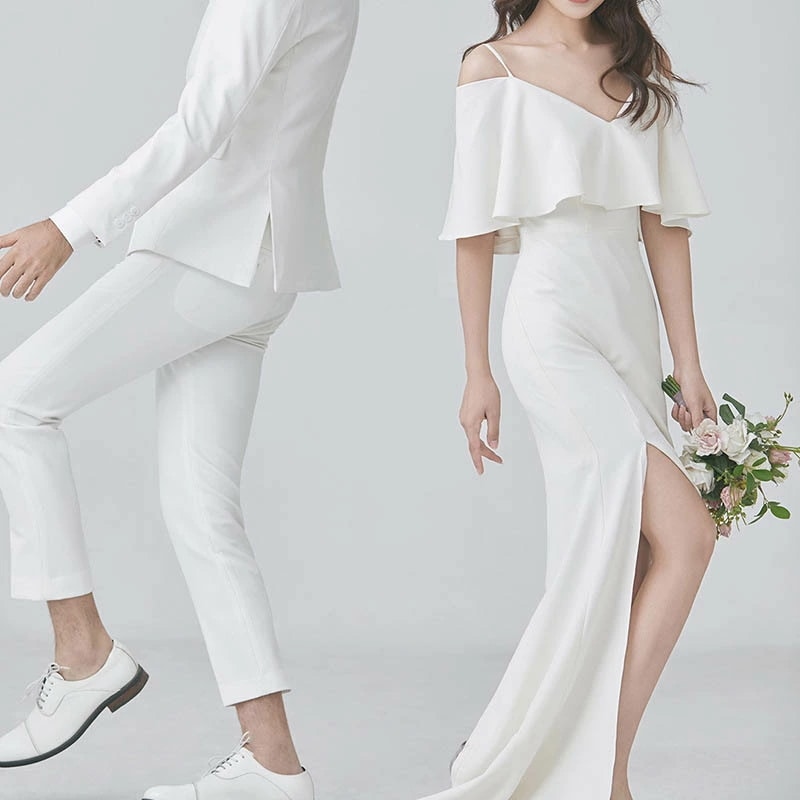 ウェディングドレス 二次会 花嫁 ロングドレス セクシードレス 結婚式 ロングワンピース ブライダル 海外拳式 パーティードレス スリット 着痩せ フォーマル ドレス レディースファッション コンサー