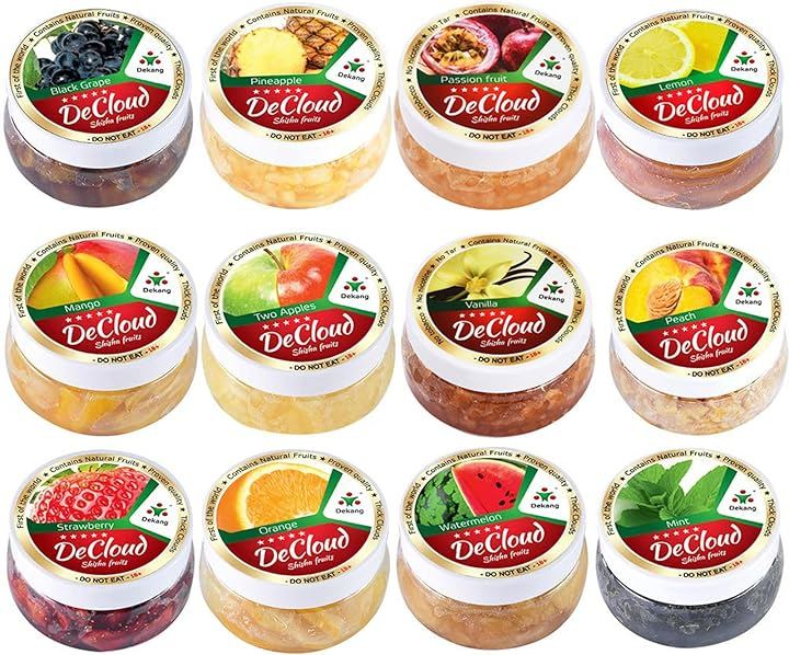 シーシャ フレーバー DeCloud Shisha Friut Hookah Mix Flavors Set 50-Gram Pack of 12 600 ＆ (50gx12PCS)